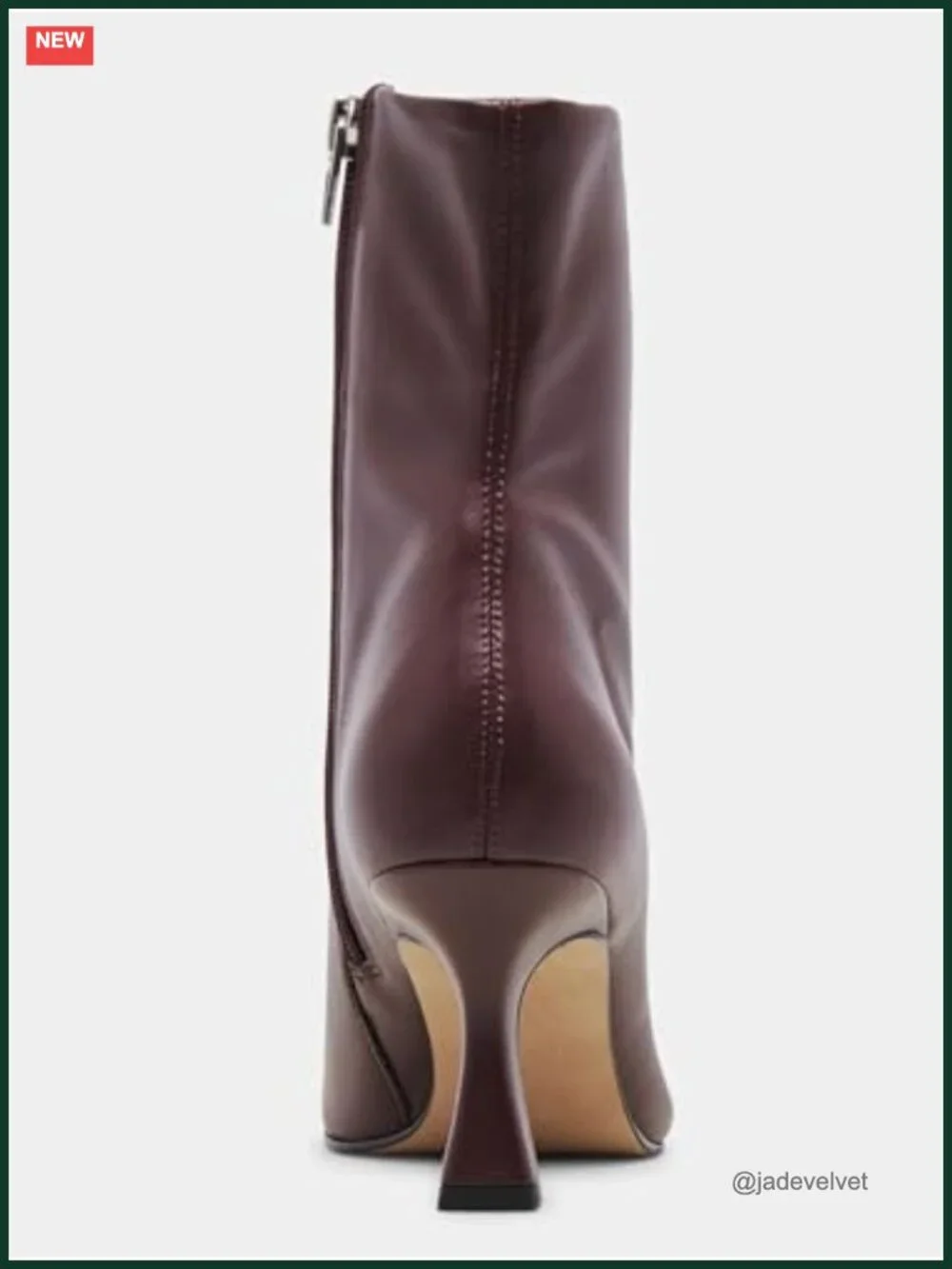 Kitten Heel Ankle Boots Square Toe Side Zip Faux Leather Booties